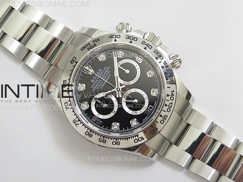 Daytona 116509 904 SS BTF 1:1 Best Edition Black Dial Crystals Markers On 904L SS Bracelet SA4130