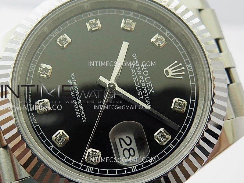 DateJust 41mm 126334 904 SS QF V2 1:1 Best Edition Black Dial Diamond Marker On Jubilee Bracelet SH3235