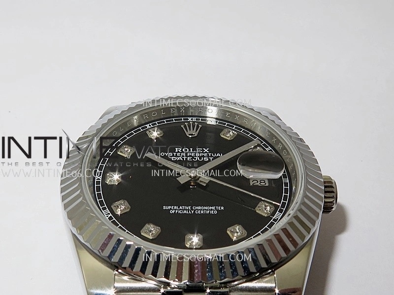 DateJust 41mm 126334 904 SS QF V2 1:1 Best Edition Black Dial Diamond Marker On Jubilee Bracelet SH3235