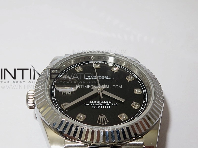 DateJust 41mm 126334 904 SS QF V2 1:1 Best Edition Black Dial Diamond Marker On Jubilee Bracelet SH3235