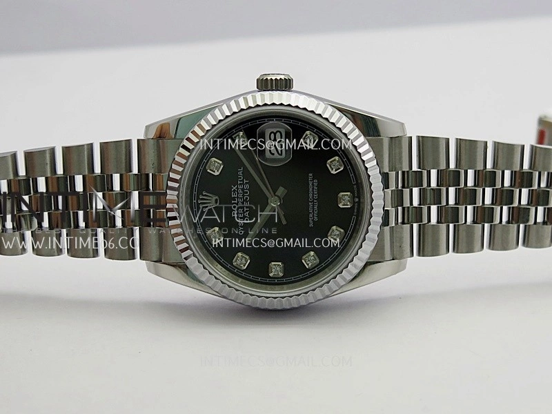 DateJust 36mm 126234 904 SS V2 QF 1:1 Best Edition Black Dial Diamond Marker On Jubilee Bracelet SH3235