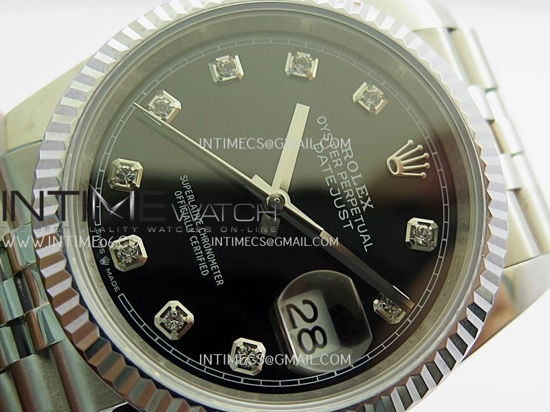 DateJust 36mm 126234 904 SS V2 QF 1:1 Best Edition Black Dial Diamond Marker On Jubilee Bracelet SH3235