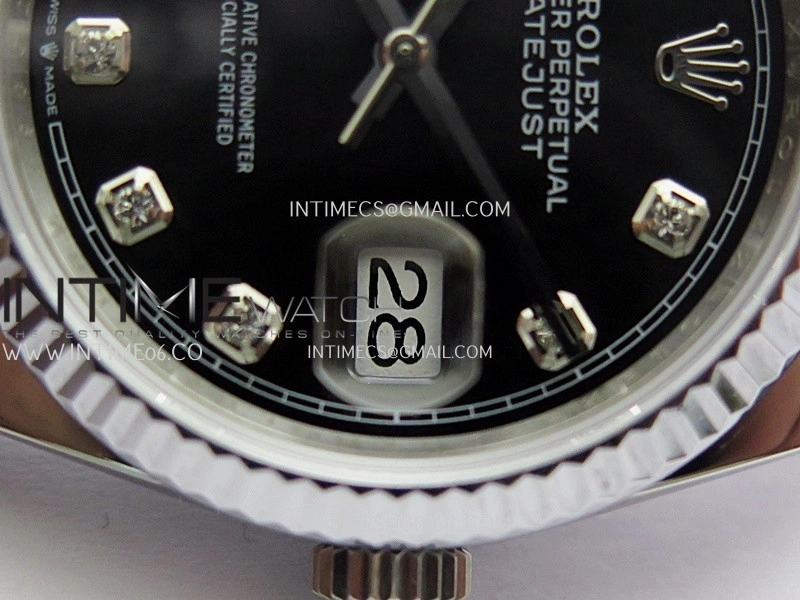DateJust 36mm 126234 904 SS V2 QF 1:1 Best Edition Black Dial Diamond Marker On Jubilee Bracelet SH3235