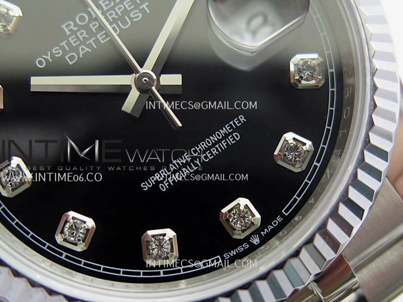 DateJust 36mm 126234 904 SS V2 QF 1:1 Best Edition Black Dial Diamond Marker On Jubilee Bracelet SH3235