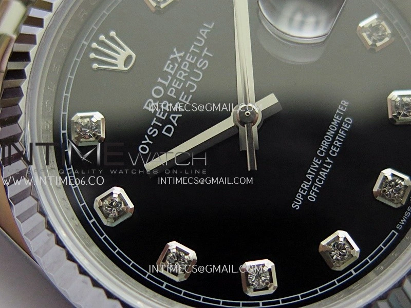 DateJust 36mm 126234 904 SS V2 QF 1:1 Best Edition Black Dial Diamond Marker On Jubilee Bracelet SH3235