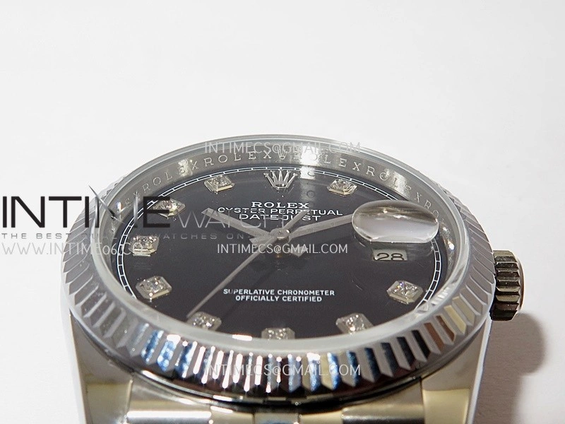 DateJust 36mm 126234 904 SS V2 QF 1:1 Best Edition Black Dial Diamond Marker On Jubilee Bracelet SH3235