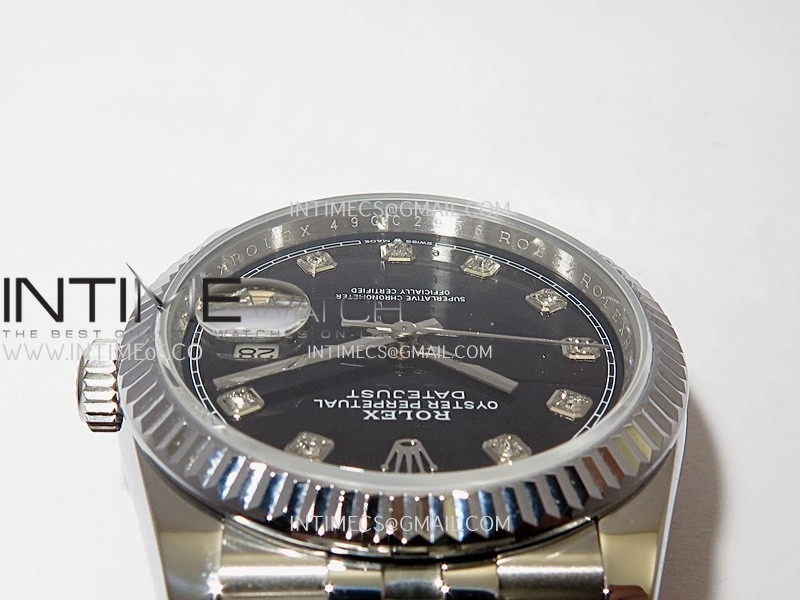 DateJust 36mm 126234 904 SS V2 QF 1:1 Best Edition Black Dial Diamond Marker On Jubilee Bracelet SH3235