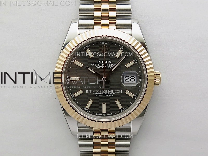 DateJust 41mm 126331 904 SS RG AR+F 1:1 Fluted Gray Dial Stick Markers On SS RG Jubilee Bracelet DD3235 V2