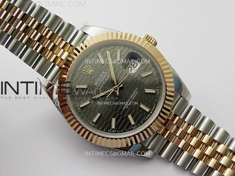 DateJust 41mm 126331 904 SS RG AR+F 1:1 Fluted Gray Dial Stick Markers On SS RG Jubilee Bracelet DD3235 V2