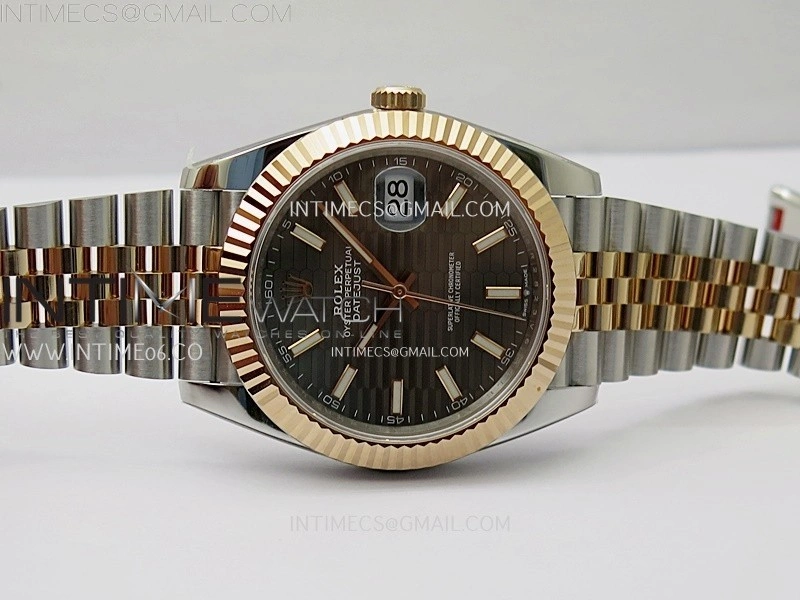 DateJust 41mm 126331 904 SS RG AR+F 1:1 Fluted Gray Dial Stick Markers On SS RG Jubilee Bracelet DD3235 V2