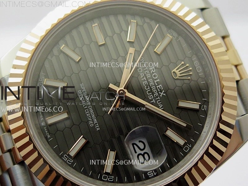 DateJust 41mm 126331 904 SS RG AR+F 1:1 Fluted Gray Dial Stick Markers On SS RG Jubilee Bracelet DD3235 V2