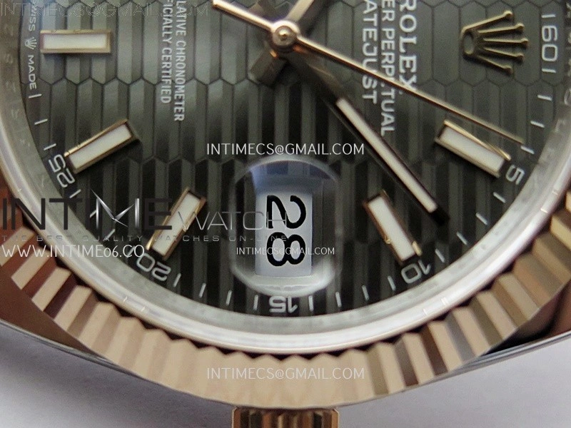 DateJust 41mm 126331 904 SS RG AR+F 1:1 Fluted Gray Dial Stick Markers On SS RG Jubilee Bracelet DD3235 V2