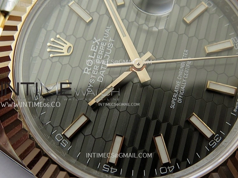 DateJust 41mm 126331 904 SS RG AR+F 1:1 Fluted Gray Dial Stick Markers On SS RG Jubilee Bracelet DD3235 V2