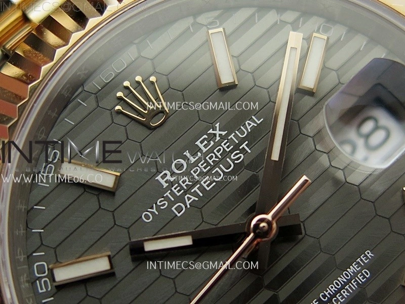 DateJust 41mm 126331 904 SS RG AR+F 1:1 Fluted Gray Dial Stick Markers On SS RG Jubilee Bracelet DD3235 V2