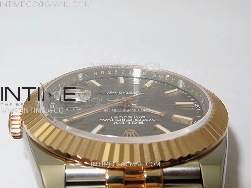 DateJust 41mm 126331 904 SS RG AR+F 1:1 Fluted Gray Dial Stick Markers On SS RG Jubilee Bracelet DD3235 V2