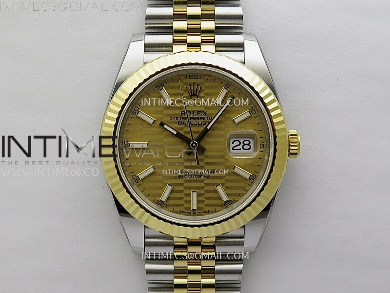 DateJust 41mm 126333 904 SS YG AR+F 1:1 Fluted Gold Dial Stick Markers On SS YG Jubilee Bracelet DD3235 V2