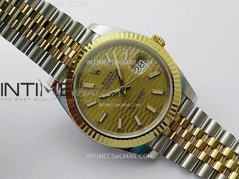 DateJust 41mm 126333 904 SS YG AR+F 1:1 Fluted Gold Dial Stick Markers On SS YG Jubilee Bracelet DD3235 V2