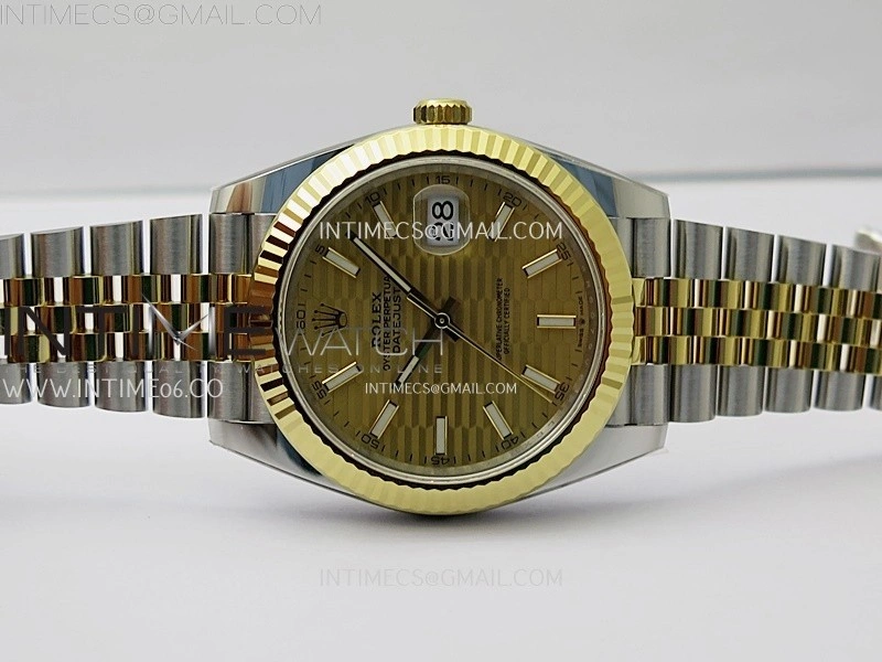 DateJust 41mm 126333 904 SS YG AR+F 1:1 Fluted Gold Dial Stick Markers On SS YG Jubilee Bracelet DD3235 V2