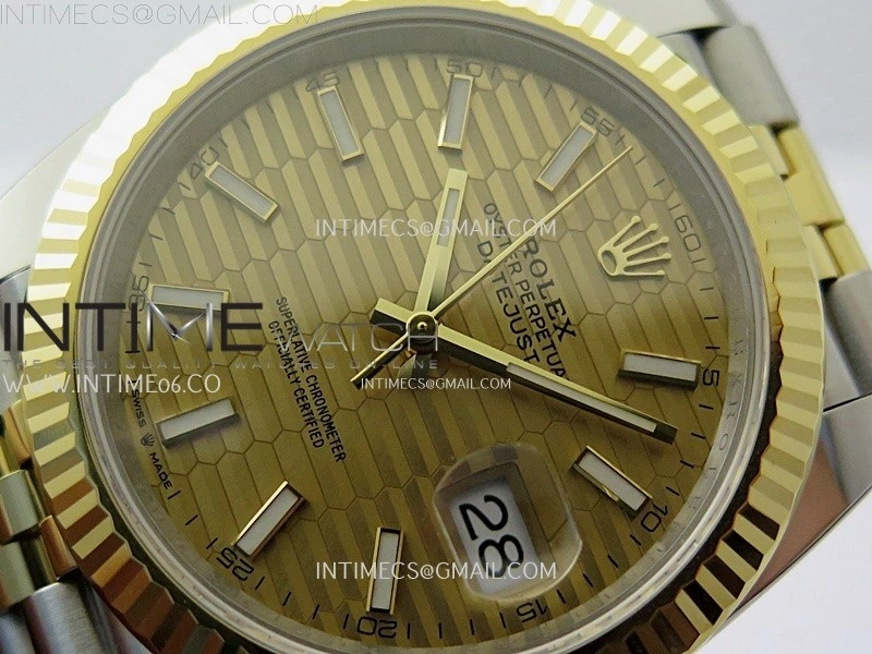 DateJust 41mm 126333 904 SS YG AR+F 1:1 Fluted Gold Dial Stick Markers On SS YG Jubilee Bracelet DD3235 V2