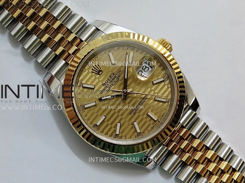 DateJust 41mm 126333 904 SS YG AR+F 1:1 Fluted Gold Dial Stick Markers On SS YG Jubilee Bracelet DD3235 V2