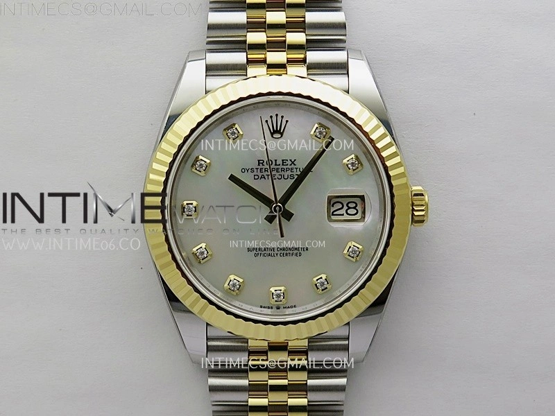 DateJust 41mm 126333 904 SS YG AR+F 1:1 White MOP Dial Diamond Markers On SS YG Jubilee Bracelet DD3235 V2