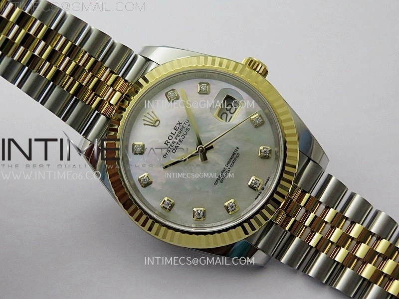 DateJust 41mm 126333 904 SS YG AR+F 1:1 White MOP Dial Diamond Markers On SS YG Jubilee Bracelet DD3235 V2