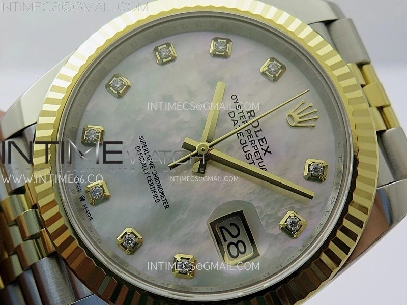 DateJust 41mm 126333 904 SS YG AR+F 1:1 White MOP Dial Diamond Markers On SS YG Jubilee Bracelet DD3235 V2