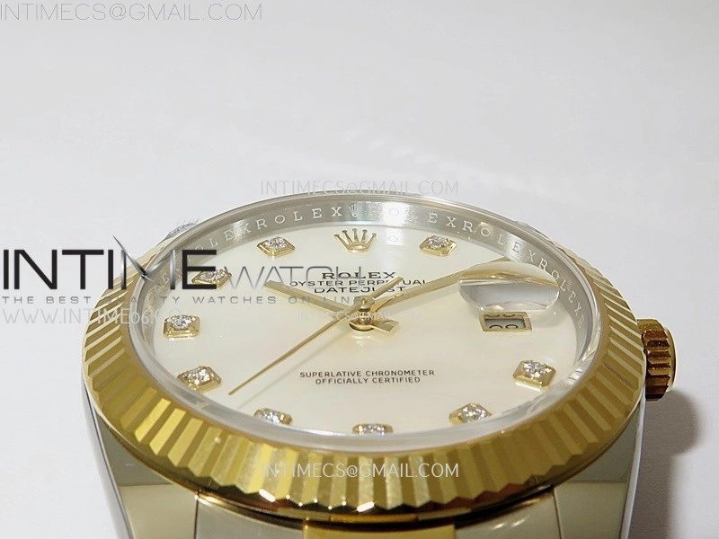 DateJust 41mm 126333 904 SS YG AR+F 1:1 White MOP Dial Diamonds Markers On SS YG Oyster Bracelet DD3235 V2