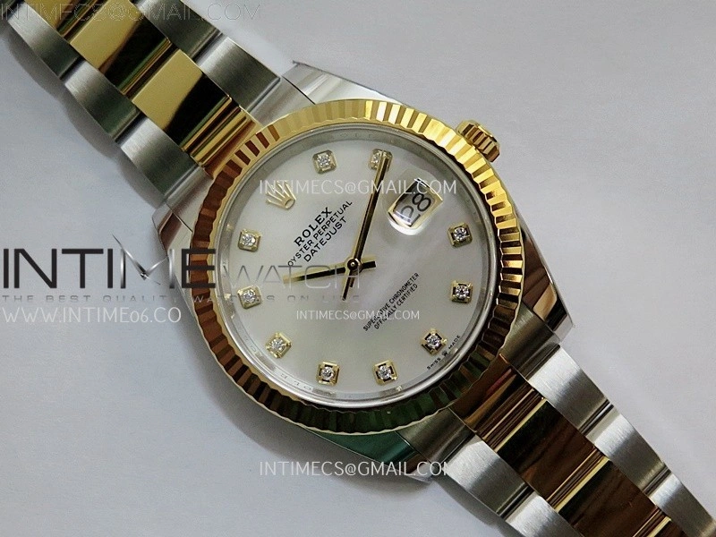 DateJust 41mm 126333 904 SS YG AR+F 1:1 White MOP Dial Diamonds Markers On SS YG Oyster Bracelet DD3235 V2