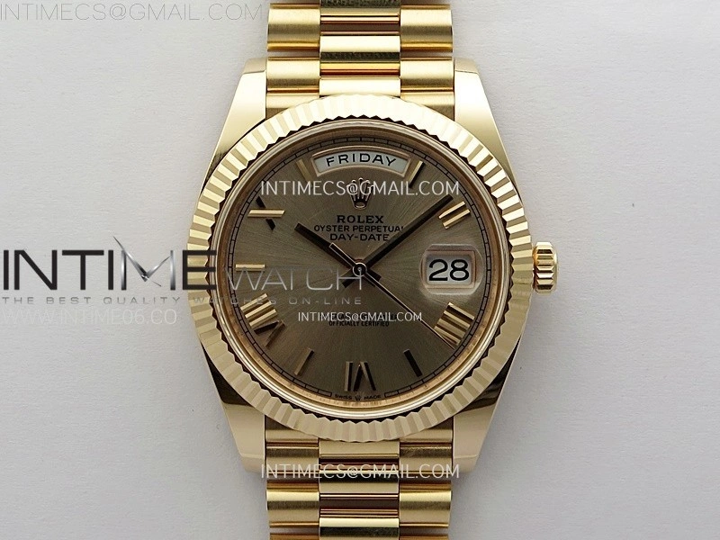 Day Date 228235 40mm 904L RG 1:1 AR+F Best Edition RG Dial Roman Markers on RG President Bracelet SA3255