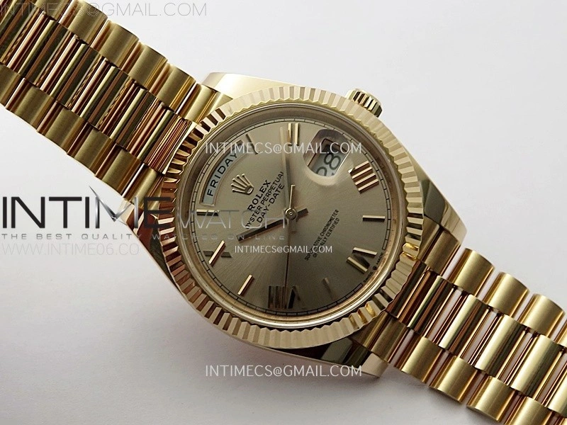 Day Date 228235 40mm 904L RG 1:1 AR+F Best Edition RG Dial Roman Markers on RG President Bracelet SA3255