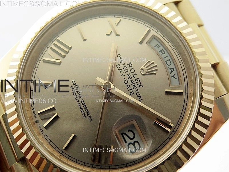 Day Date 228235 40mm 904L RG 1:1 AR+F Best Edition RG Dial Roman Markers on RG President Bracelet SA3255