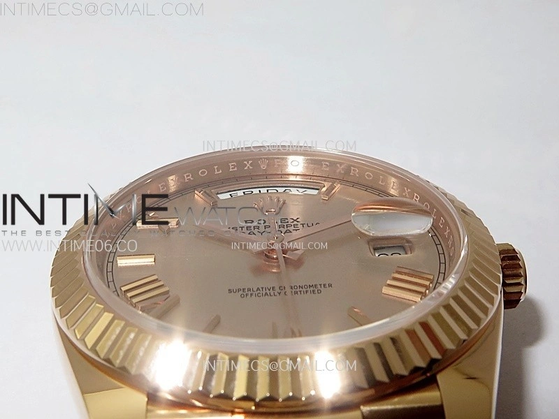 Day Date 228235 40mm 904L RG 1:1 AR+F Best Edition RG Dial Roman Markers on RG President Bracelet SA3255