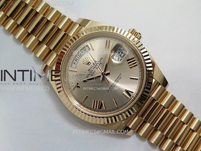 Day Date 228235 40mm 904L RG 1:1 AR+F Best Edition RG Dial Roman Markers on RG President Bracelet SA3255