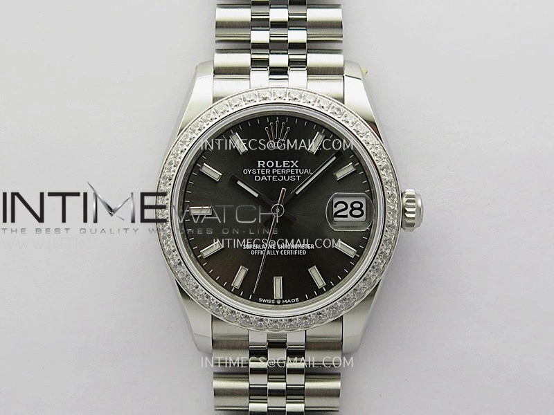 DateJust 31mm 904L SS AR+F Best Edition Gray Dial Stick Marker On 904L SS Jubilee Bracelet A2236