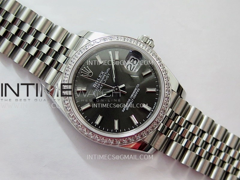 DateJust 31mm 904L SS AR+F Best Edition Gray Dial Stick Marker On 904L SS Jubilee Bracelet A2236