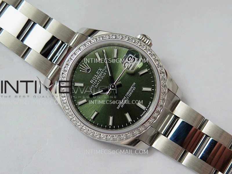 DateJust 31mm 904L SS AR+F Best Edition Green Dial Stick Marker On 904L SS Oyster Bracelet A2236