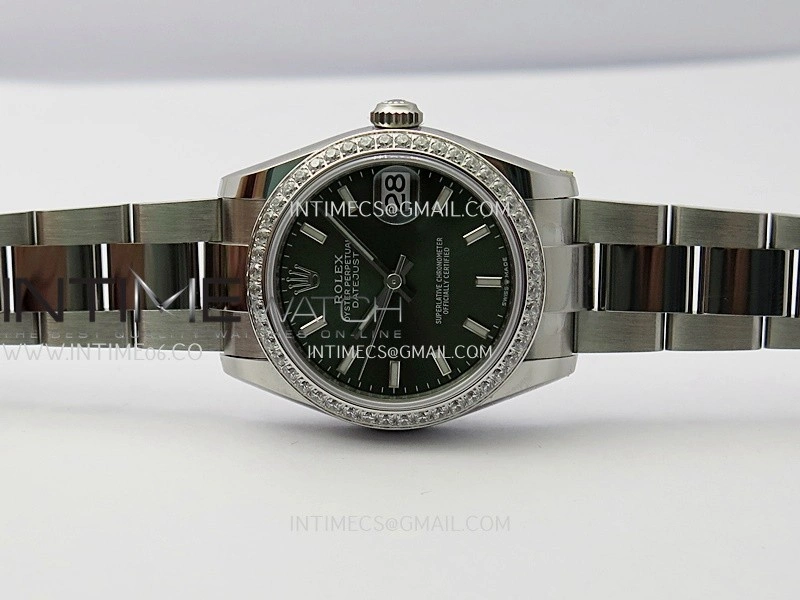 DateJust 31mm 904L SS AR+F Best Edition Green Dial Stick Marker On 904L SS Oyster Bracelet A2236