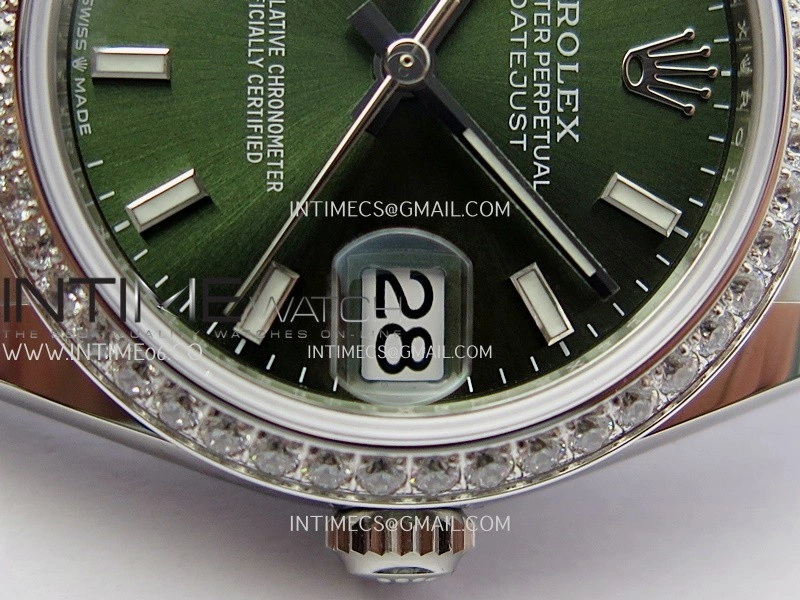 DateJust 31mm 904L SS AR+F Best Edition Green Dial Stick Marker On 904L SS Oyster Bracelet A2236