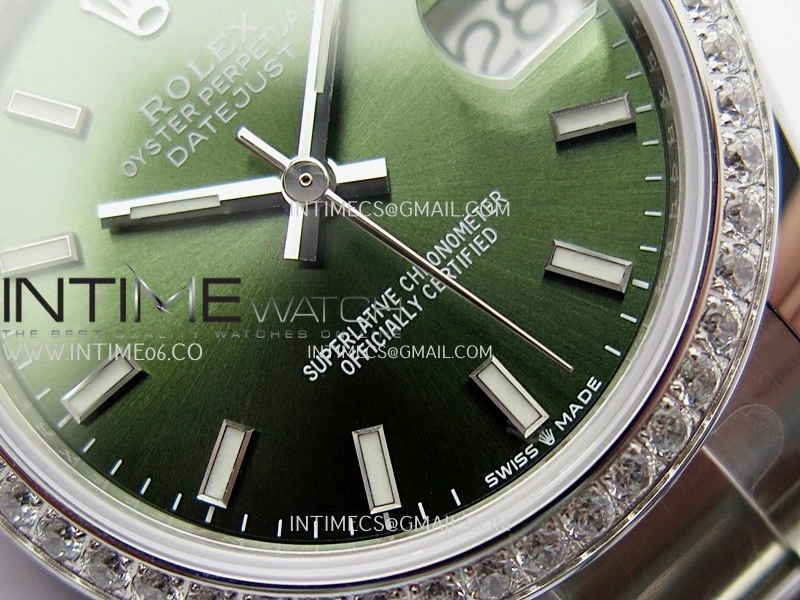 DateJust 31mm 904L SS AR+F Best Edition Green Dial Stick Marker On 904L SS Oyster Bracelet A2236