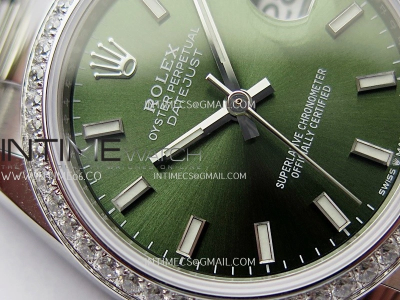 DateJust 31mm 904L SS AR+F Best Edition Green Dial Stick Marker On 904L SS Oyster Bracelet A2236