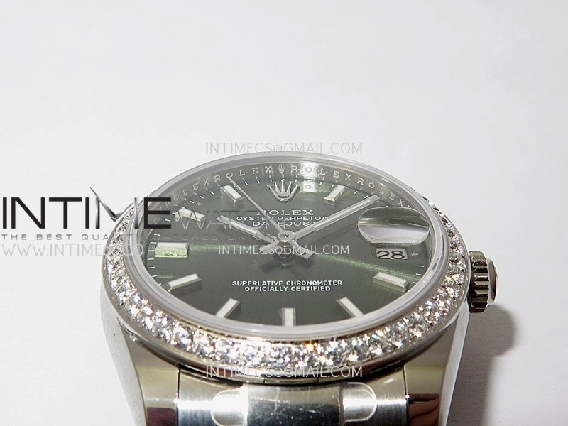 DateJust 31mm 904L SS AR+F Best Edition Green Dial Stick Marker On 904L SS Oyster Bracelet A2236
