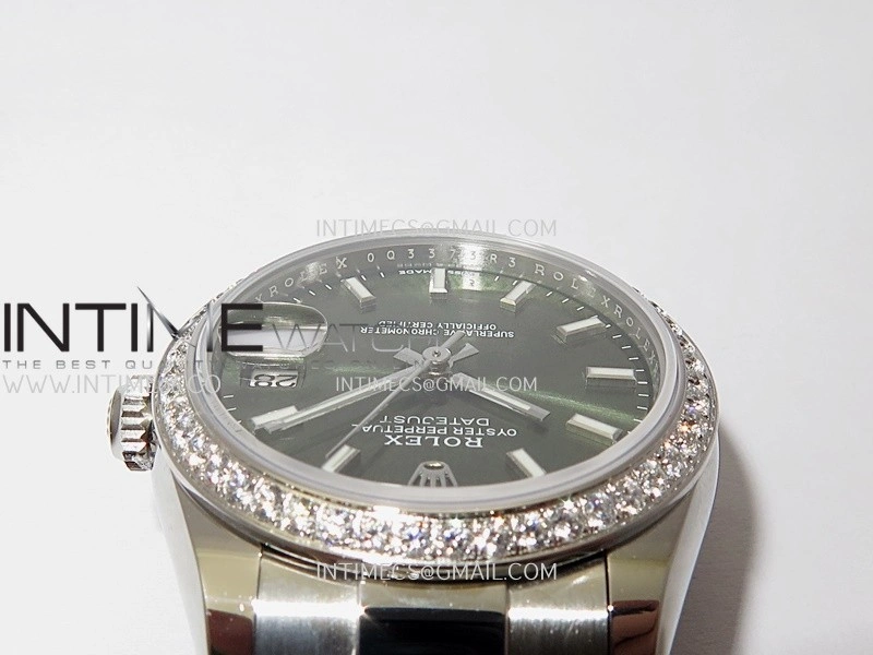 DateJust 31mm 904L SS AR+F Best Edition Green Dial Stick Marker On 904L SS Oyster Bracelet A2236