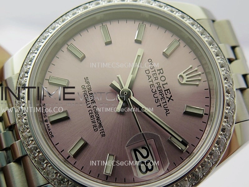 DateJust 31mm 904L SS AR+F Best Edition Pink Dial Stick Marker On 904L SS Jubilee Bracelet A2236