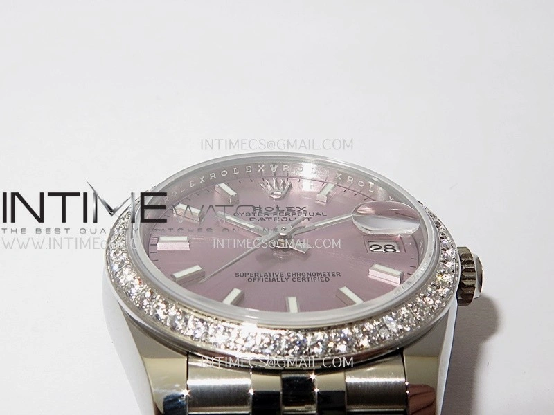 DateJust 31mm 904L SS AR+F Best Edition Pink Dial Stick Marker On 904L SS Jubilee Bracelet A2236