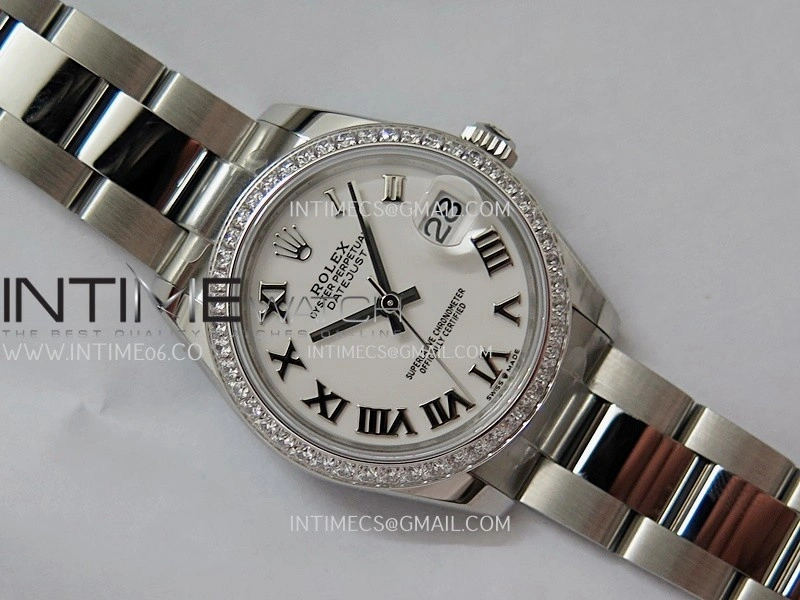 DateJust 31mm 904L SS AR+F Best Edition White Dial Roman Marker On 904L SS Oyster Bracelet A2236