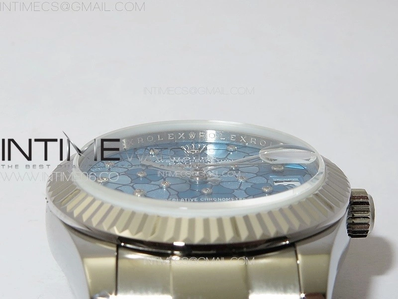 DateJust 31mm 278274 904L SS GMF Best Edition Blue Flowers Crystals Dial on 904L Oyster Bracelet A2824
