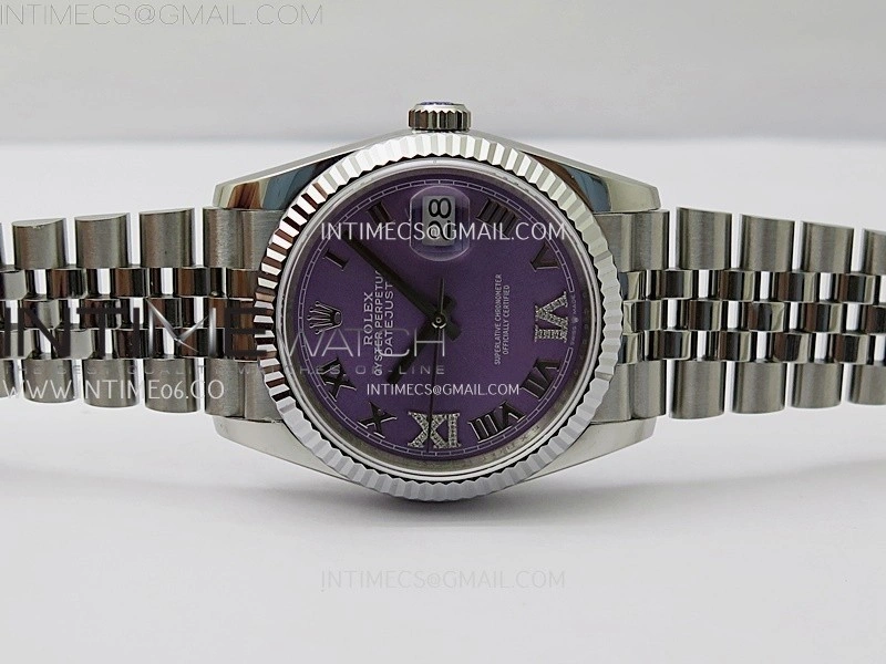 DateJust 126234 904L SS JDF 1:1 Best Edition Purple Dial Roman Markers on Jubilee 904L SS Bracelet