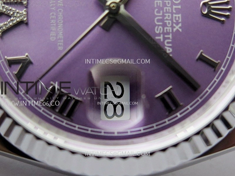 DateJust 126234 904L SS JDF 1:1 Best Edition Purple Dial Roman Markers on Jubilee 904L SS Bracelet