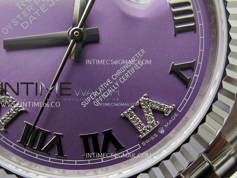 DateJust 126234 904L SS JDF 1:1 Best Edition Purple Dial Roman Markers on Jubilee 904L SS Bracelet